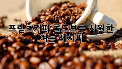 프릳츠커피 콜드브루: 시원한 여름 레시피